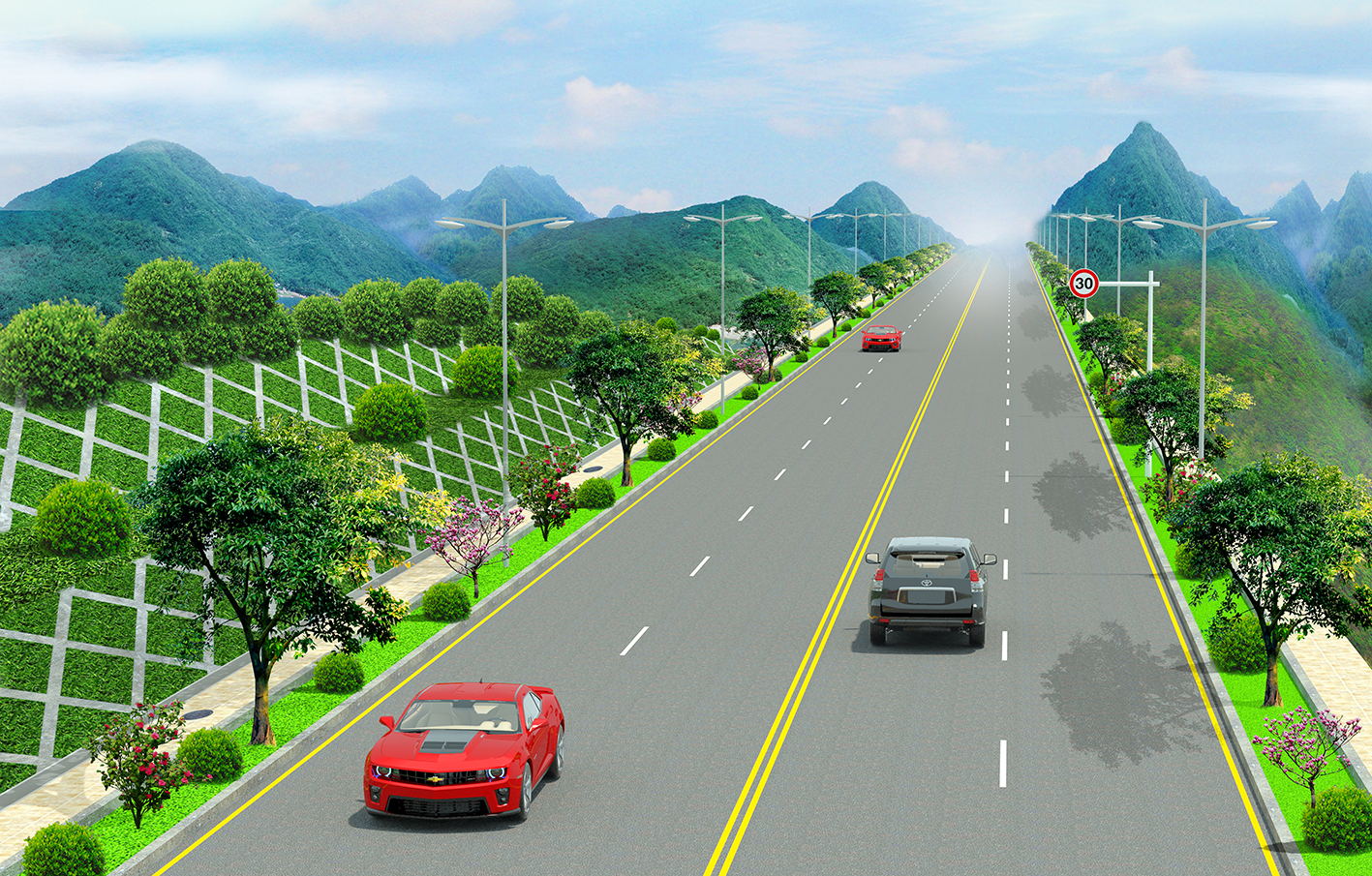 巴中市果蔬批发高速公路建设工程效果图